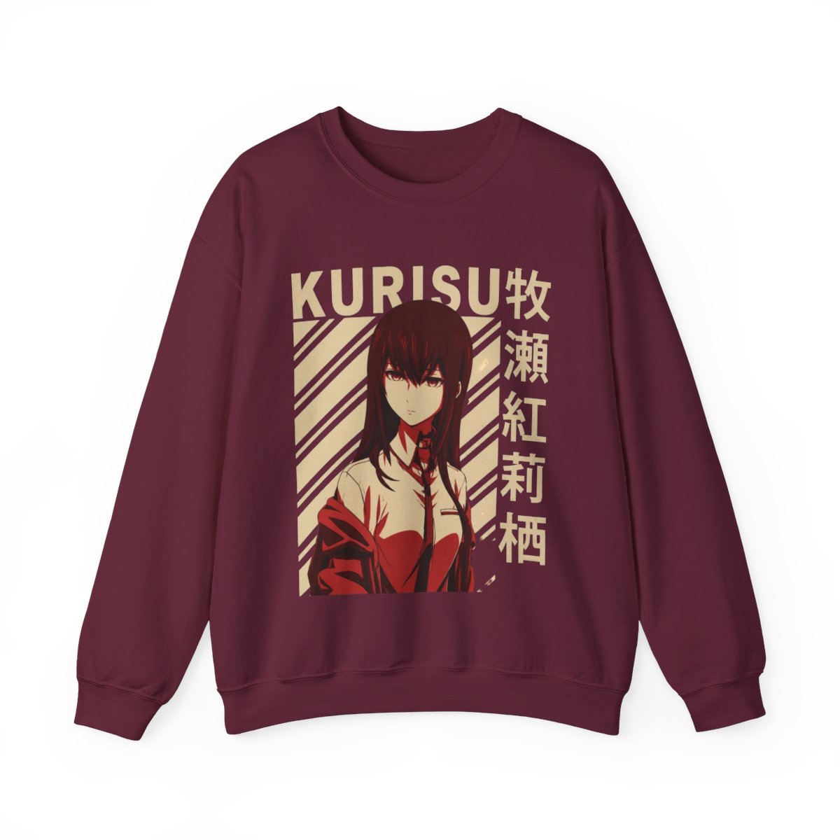 Kurisu Makise Crewneck T-Shirts | Steins;Gate - alternate angle 3, merchandise